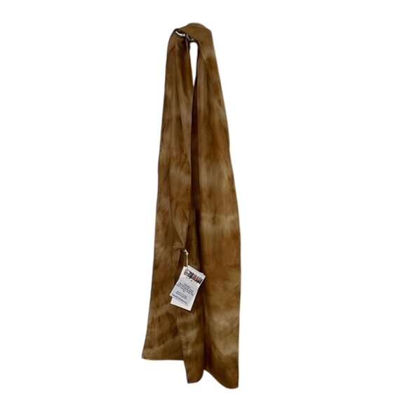 Artisan Black Walnut Eco-Dyed Silk Scarf by Winkie Allen Wearable Art 52x8 in - Picture 1 of 8